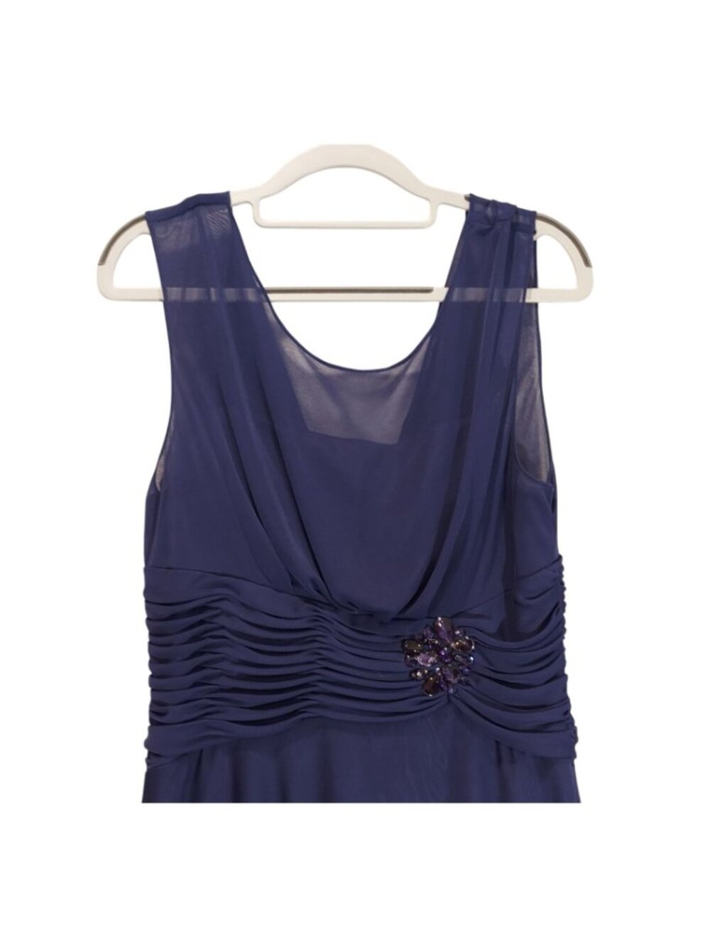 Jessica Howard Formal gown Womens 12 Midi Navy Blue scrunched waist wedding